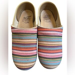DANSKO‎ Vegan multicolor striped Jute clogs size 36